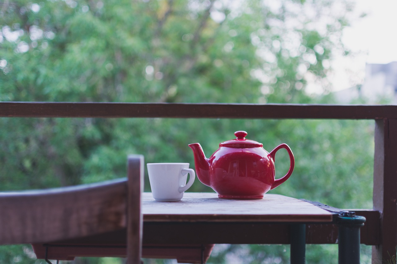 室內(nèi)茶煮茶與綠植盆栽的和諧共生